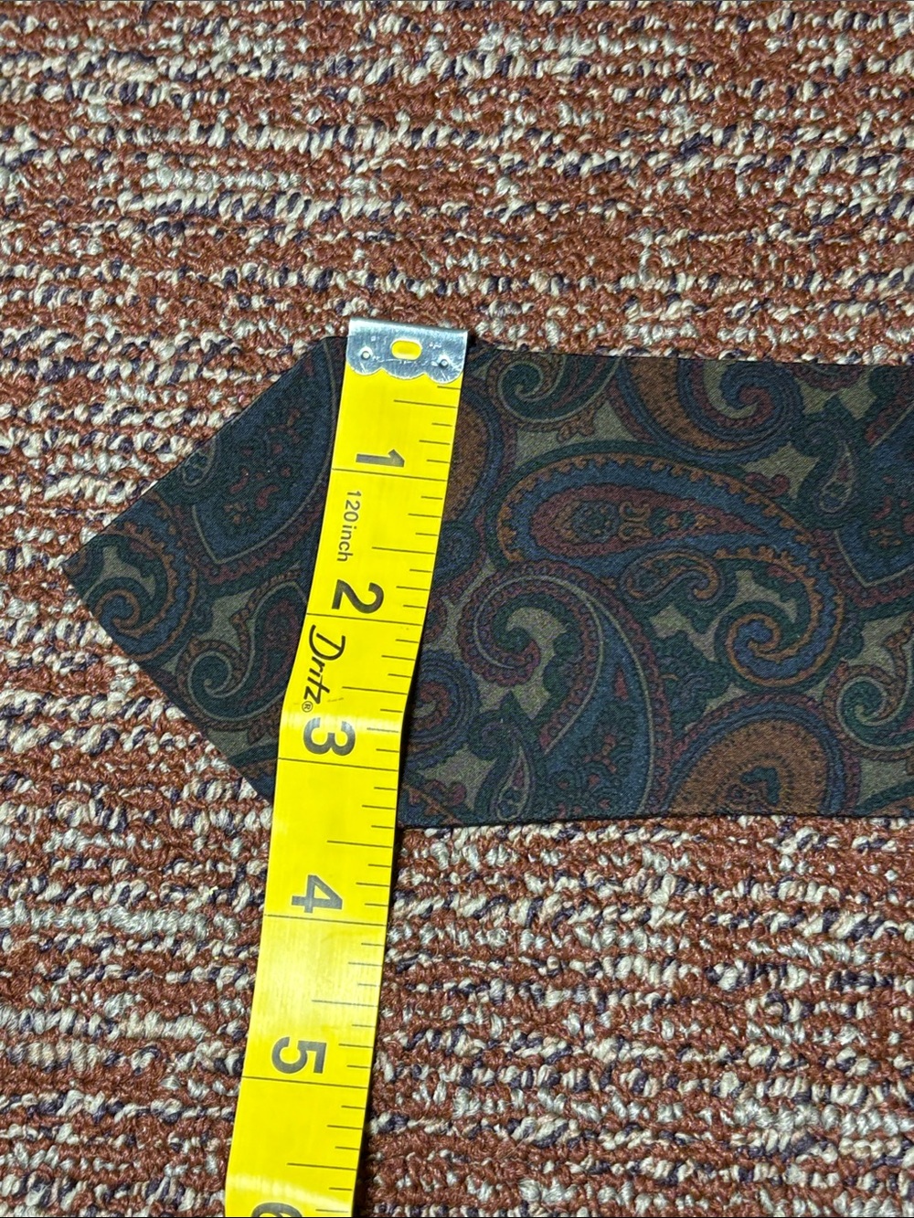 Anthony Mouley tie dark colored muted paisley thin modern stylish neck tie - Picture 10 of 10